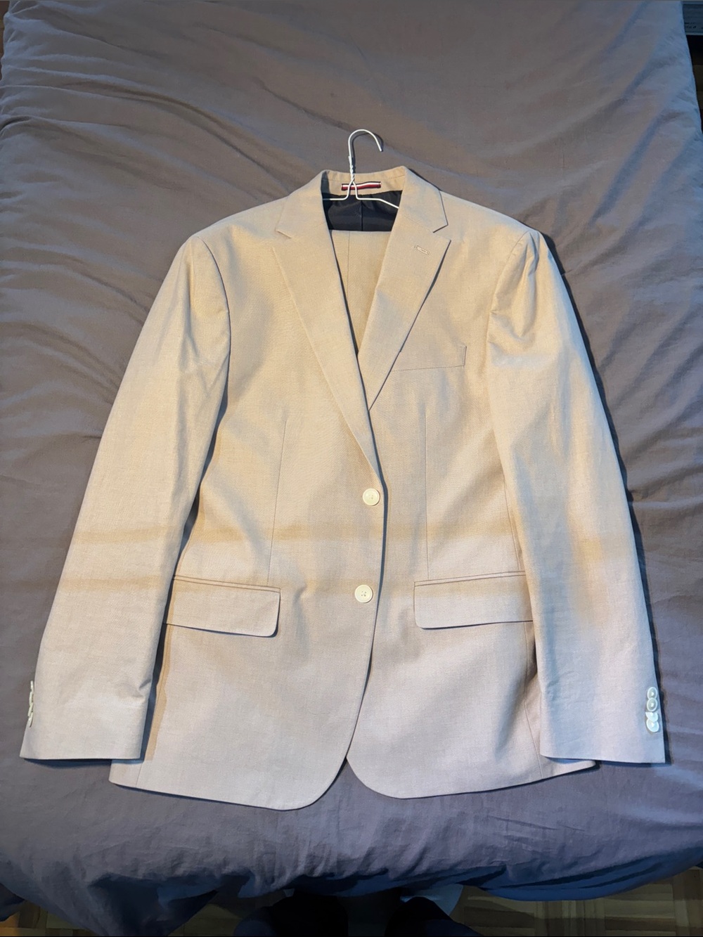 Tommy Hilfiger Navy and Light Beige Men's Blazer Jacket